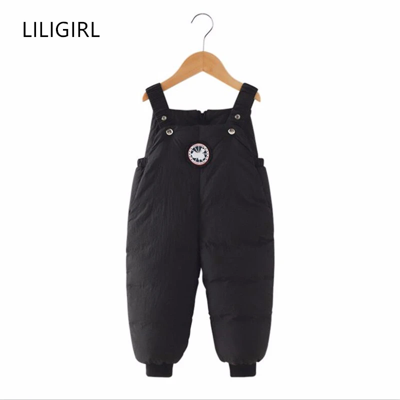 LILIGIRL/штаны на бретелях для девочек и мальчиков зимняя одежда Новинка 2019 года