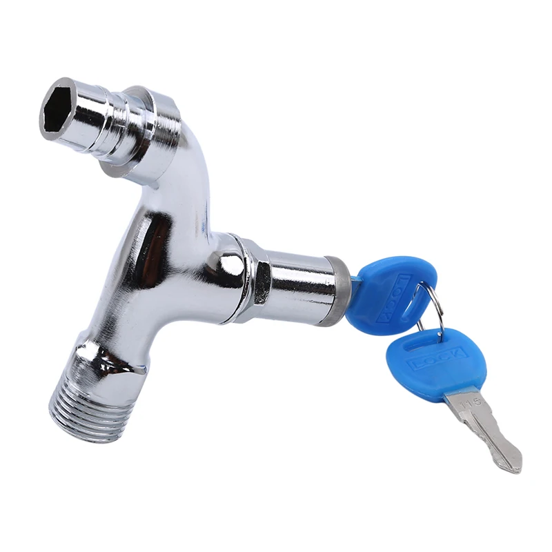 

Portable Wash Water Faucet Household Outdoor Faucet With Lock Key Alloy Faucet Single Tap anti-theft For Outdoor