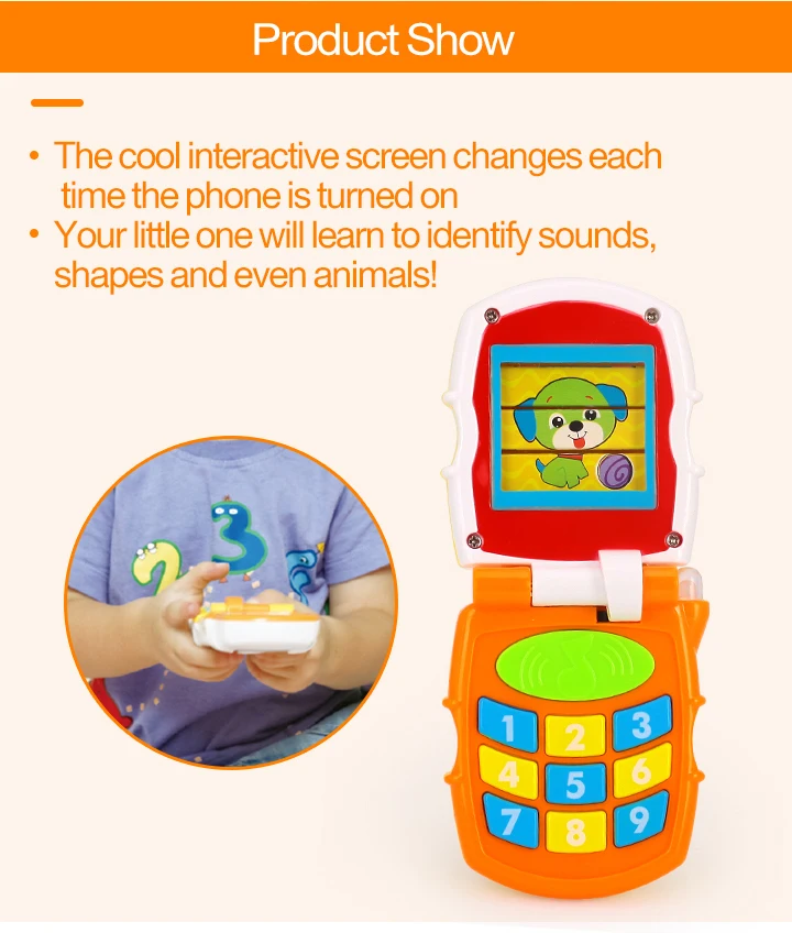 HOLA TOYS 766 детская игрушка флип-телефон игрушка детская учеба музыкальный звук телефон обучающая игрушка для детей