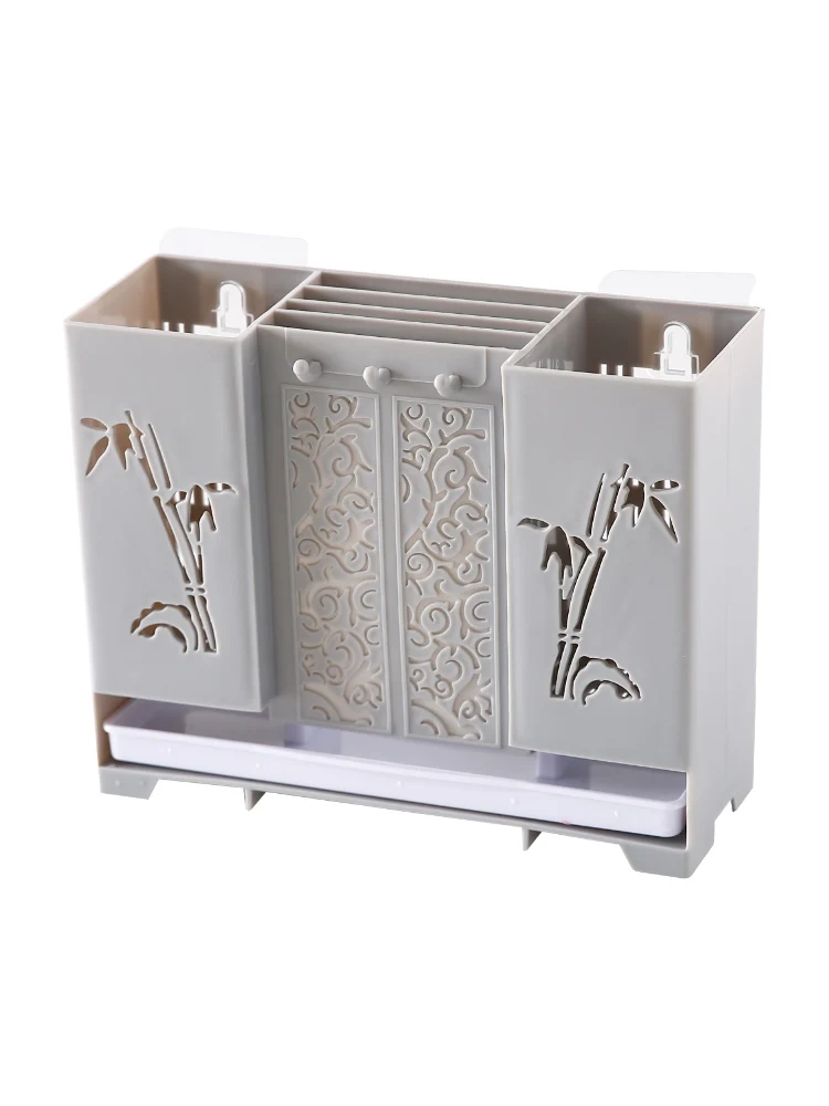 

1 piece kitchen multi-function wall-mounted chopsticks storage box knife holder chopsticks cage drain chopsticks tube