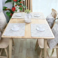 flower pattern cloth placemat polyester cotton linen double layer easy to clean furniture decoration kitchen placemat