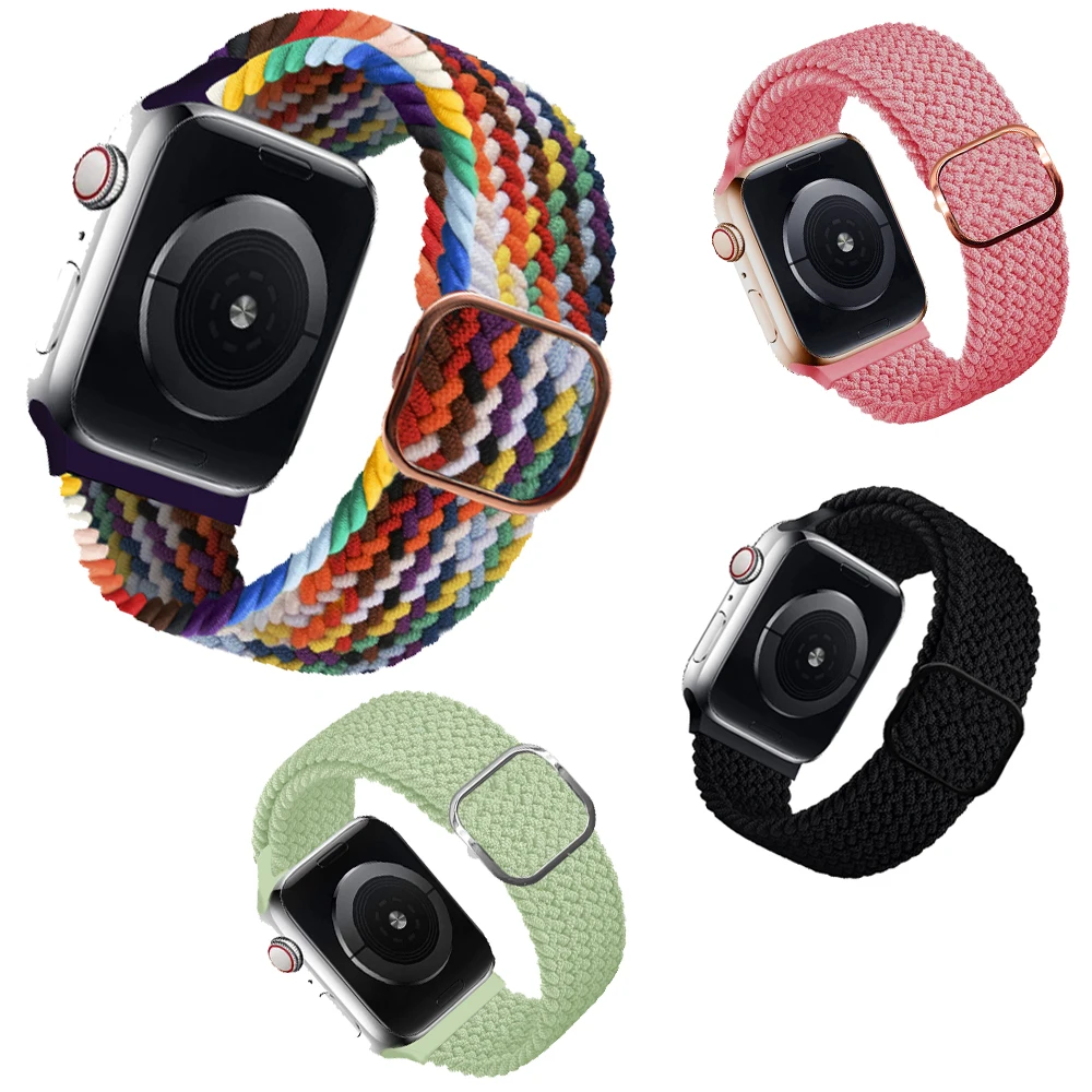 

Ремешок Solo Loop для Apple Watch Band 44 мм 40 мм 42 мм 38 мм, эластичный плетеный нейлоновый Браслет для Apple IWatch 6/5/4/3/2/1/SE
