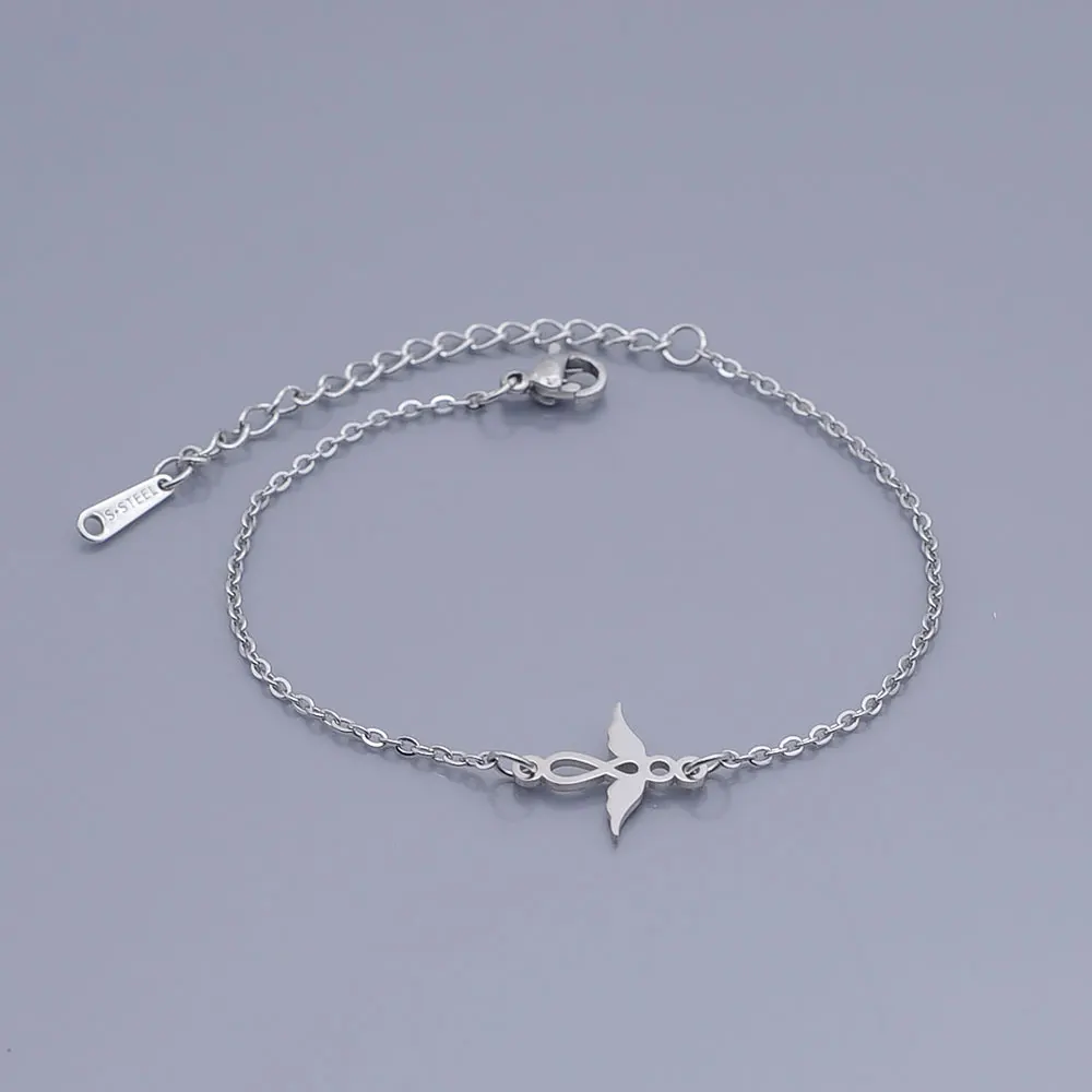 Браслет женский из нержавеющей стали с изящным ангелом 100% | Украшения и