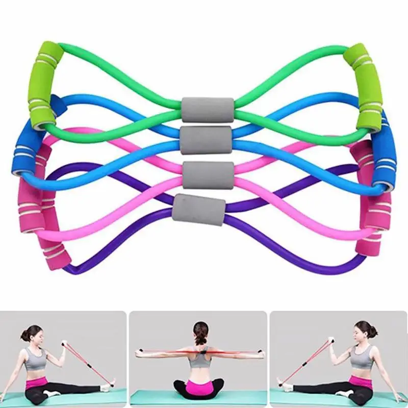 8 shaped ралли гель для йоги фитнес сопротивление слов грудь расширитель веревка