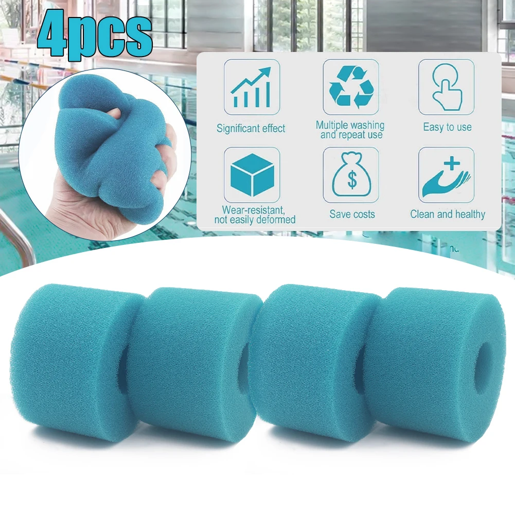 

Light Blue High Density Cylindrical Swimming Pool Sponge Filter Reusable Foam Cartridge Washable Filter For Intex Type Accessory