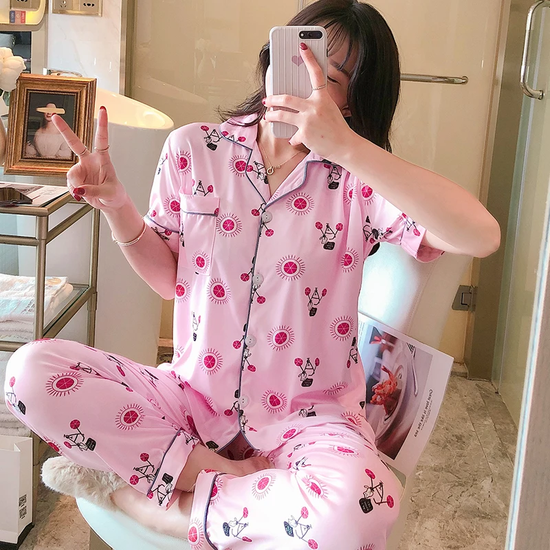 Новинка распродажа Женская домашняя одежда 2020 летний женский пижамный комплект