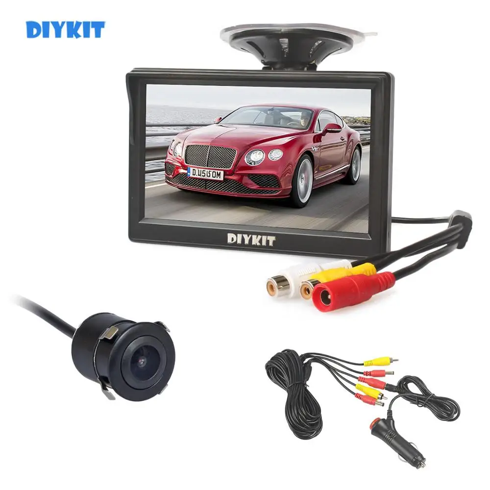 Автомобильный монитор DIYKIT 5 дюймов TFT ЖК дисплей водонепроницаемый 18 мм HD камера
