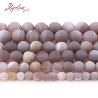 681012mm gray stripe agates bead round frost matte loose natural stone beads for necklace jewelry making spacer strand 15