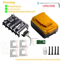 dcb200 li ion battery plastic case pcb charging protection circuit board box housing for dewalt 18v 20v dcb203 dcb204