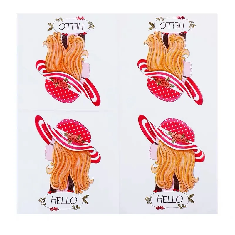 

20pcs 33*33cm Red hat girl bow theme paper napkins serviettes decoupage decorated for wedding party virgin wood tissues