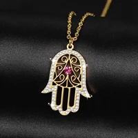 collier avec la main de fatma rosa hamsa hand necklace boho jewelry short necklace protection pendant sacred symbol lucky
