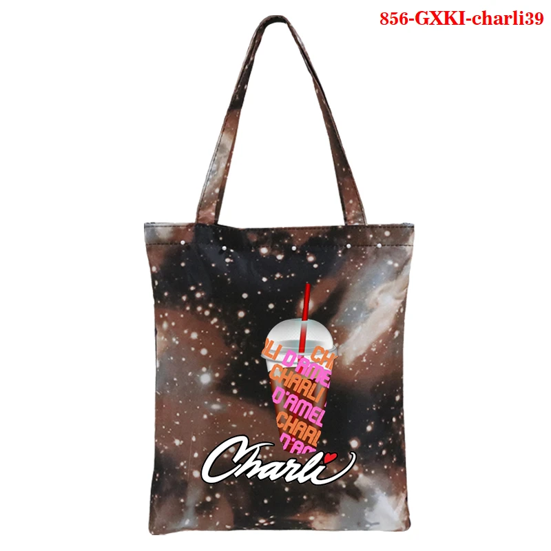 

2021 New Fashion Ladies Tote Shopping Bags for Women Canvas Totes Charli Damelio Girls Back To School Casual Hands Bag Femme