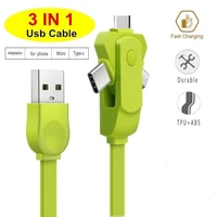 multi function usb cable 3 in 1 rotating cable for 1phone c charging cable for 1phone huawei samsung xiaomi htc type c cable