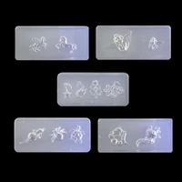 3d carving silicone nail mold stamping template tortoise peacock angel fox insect pattern diy uv gel acrylic crystal