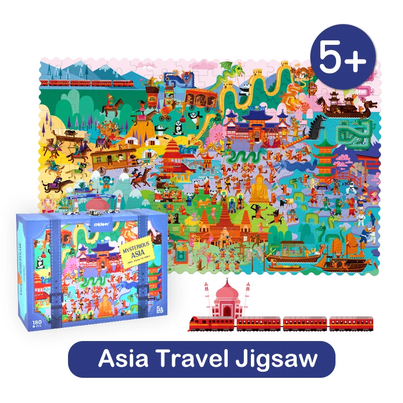 Детские пазлы Mideer развивающие толстые бумажные игрушки 5Y + мировые путешествия