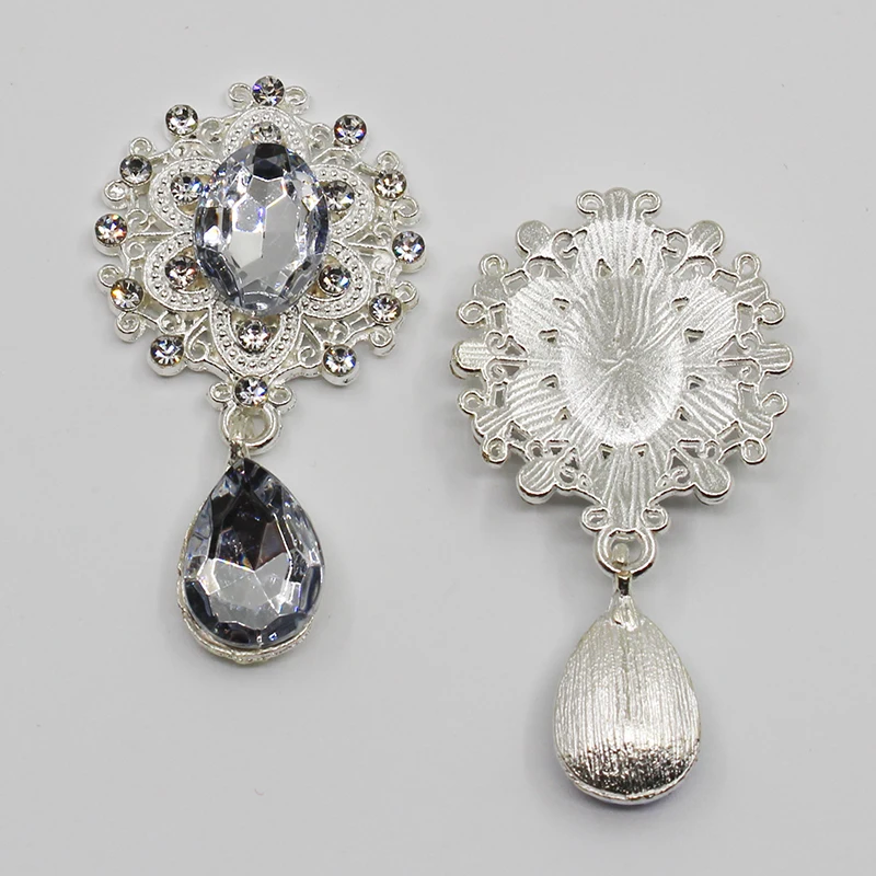 100 шт. 25*45 мм серебристые стразы на пуговицах свадебные бокалы для украшения