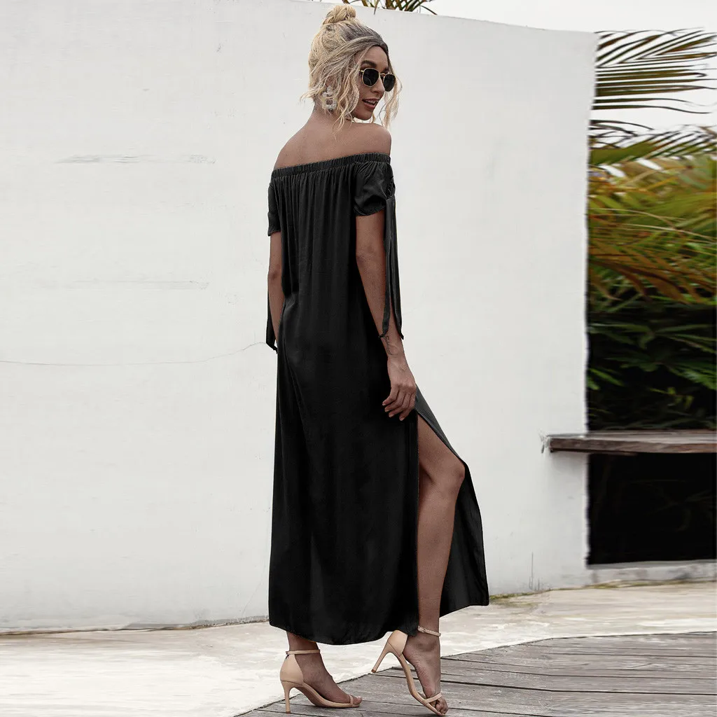 Женское элегантное однотонное платье на весну и лето Лидер продаж женское