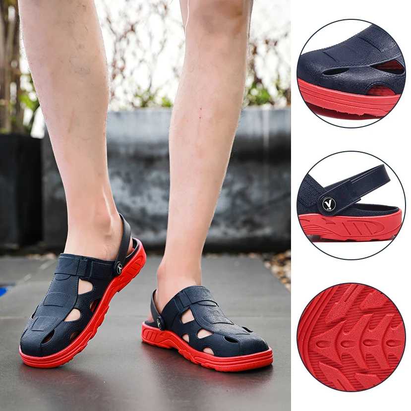 

Summer Beach Shoes for Men With Hole Breathable Mens Slippers Comfortable Walking Shoe Hole Garden Footwear Adulto Cholas Hombre