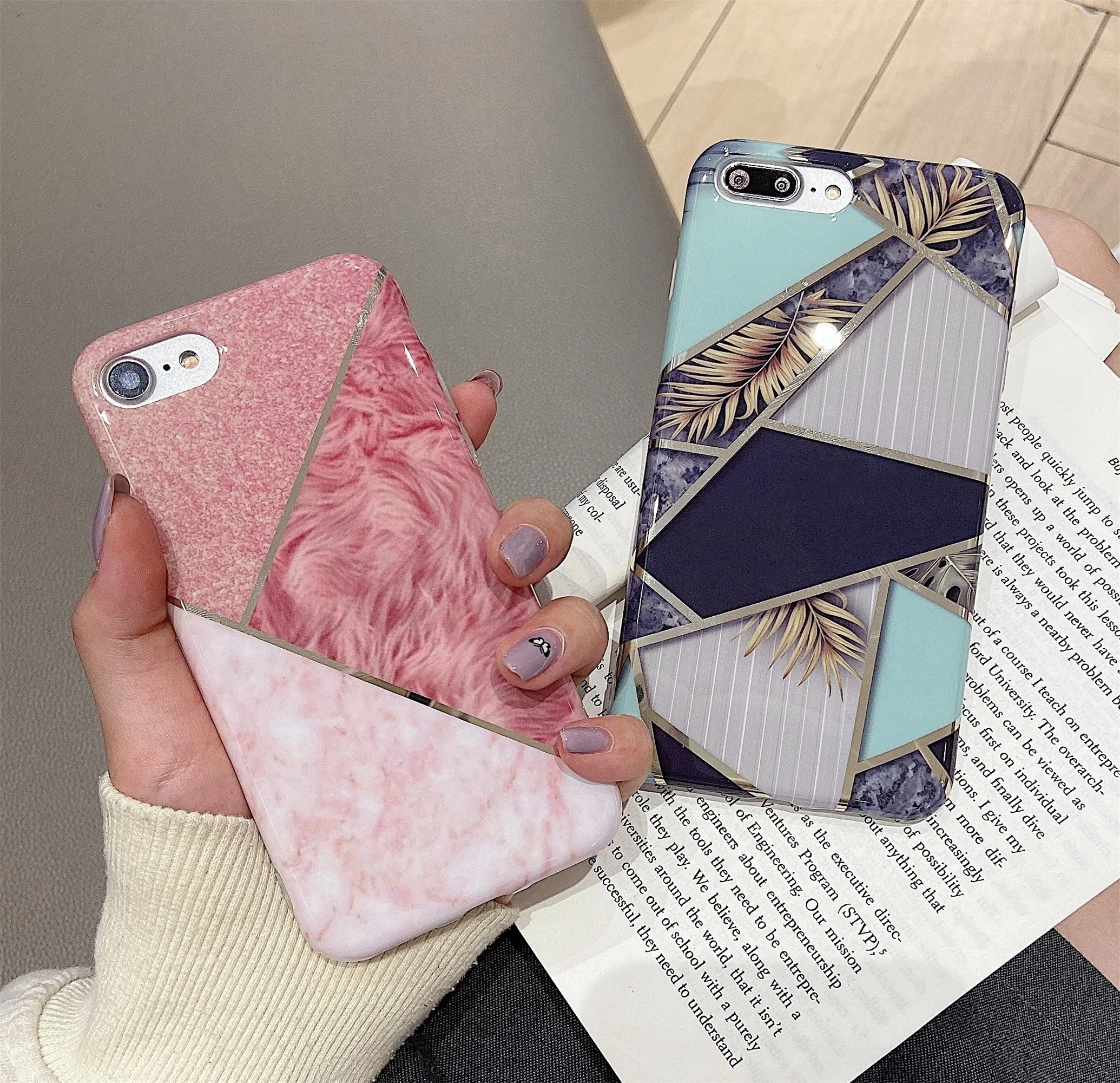 Чехол для телефона с геометрическим мрамором iphone 7 6 8 6s Plus X XR XS Max 11 11Pro 10 11ProMax