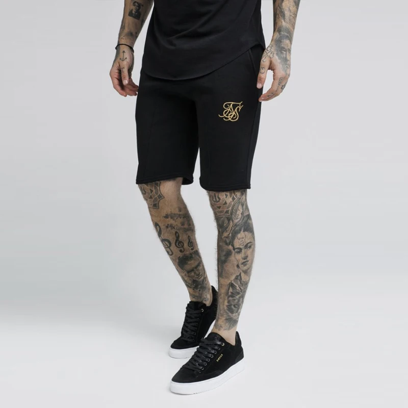 

New Summer Sik Silk Men's Short Gym Slim Fit Fashion Jogging Shorts Men's Fitness Shorts Sportswear Printed High Elastic Shorts