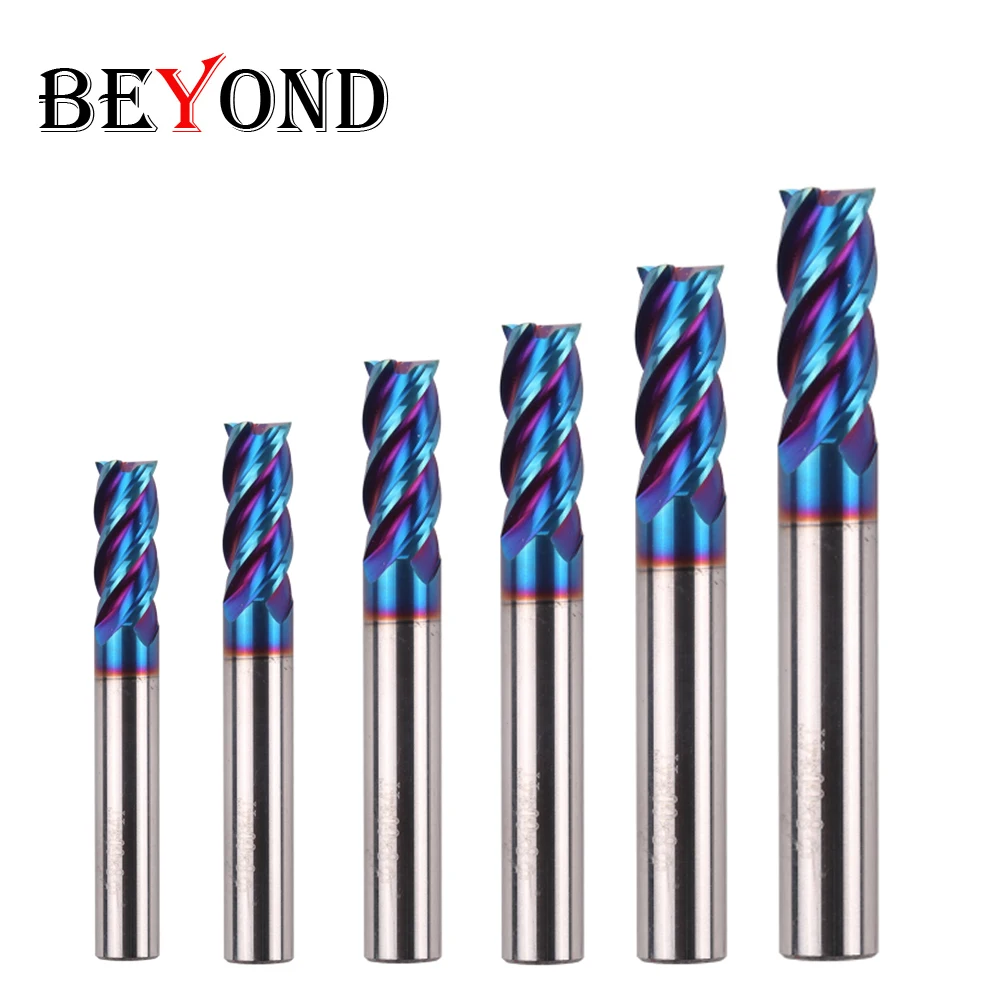 Фреза BEYOND EndMill HRC65 с 4 канавками 2 мм 6 8 10 фреза Фрезерный резак фрезерный станок из