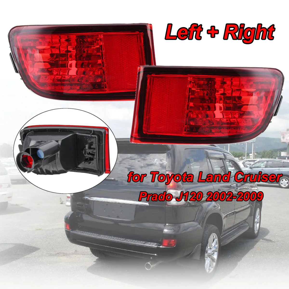 Аксессуар задний бампер светильник для Toyota Land Cruiser Prado J120 2002 2009 ABS пластик новые