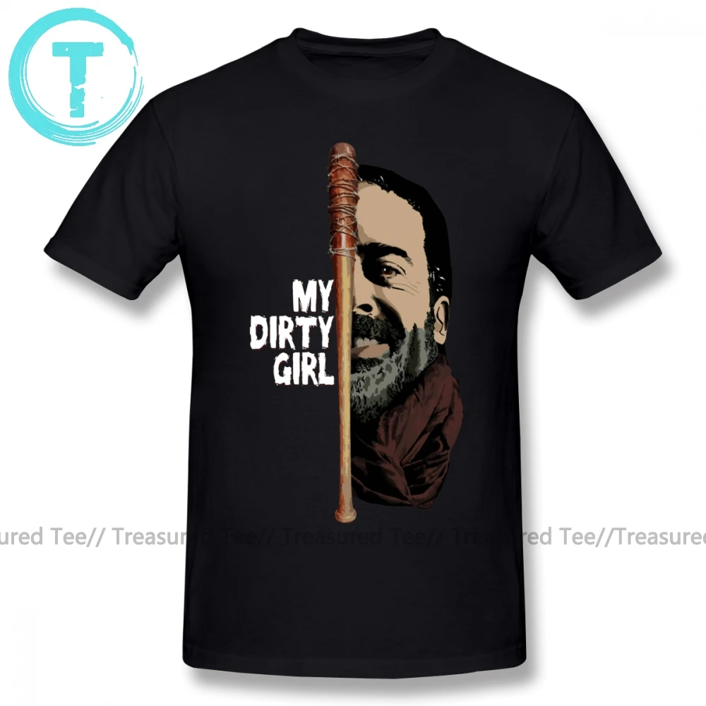 Футболка Negan Look At My Dirty Girl, футболка, модная футболка с принтом, забавная, 4xl, короткий рукав, 100 хлопок, Мужская футболка