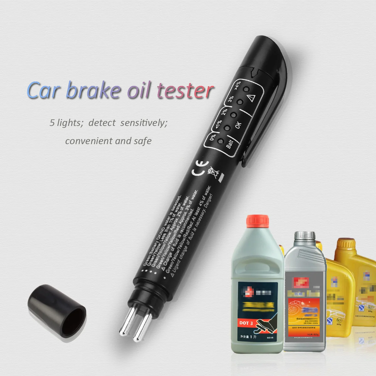 

Car Brake Fluid LED Tester Detector (Black)