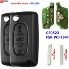 KEYECU 3 кнопка Удаленное 433 МГц FSK PCF7941 CE0523 E33C1002 для PEUGEOT 407 607 307 308 408 RCZ, для CITROEN C4 Пикассо