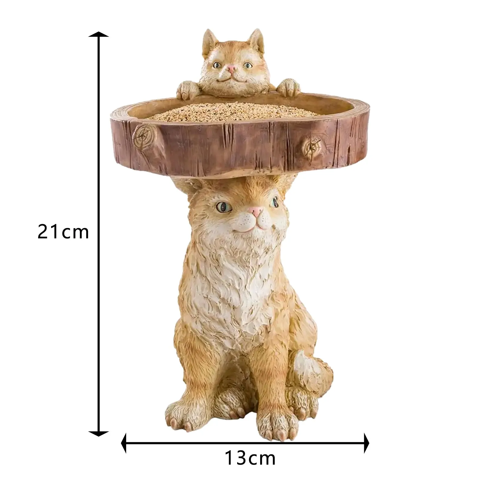 

40# Resin Cat Birdbath Polyresin Antique Statues Garden Bird Bath Ornaments Home Garden Yard Sculptures Courtyard Decoration