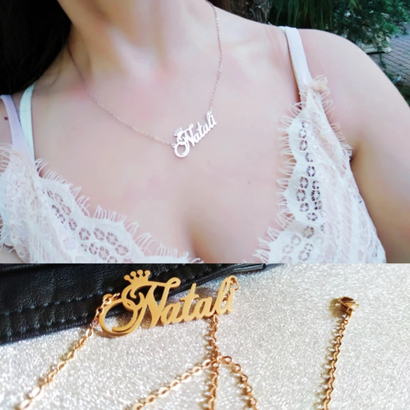 RainMarch Custom Name Necklace &amp Pendant Women Personalized Namenecklace Customized Nameplate Dropshipping Jewelry Gift | Украшения и