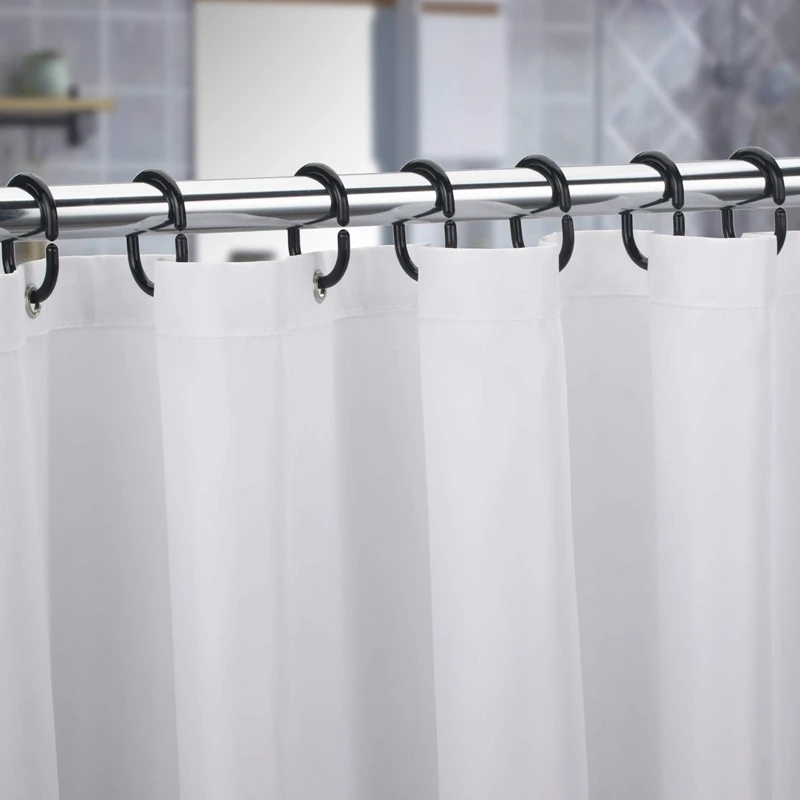 

24 PCS Shower Curtain Rings Plastic Shower Curtain Hooks for Bathroom Shower Rod