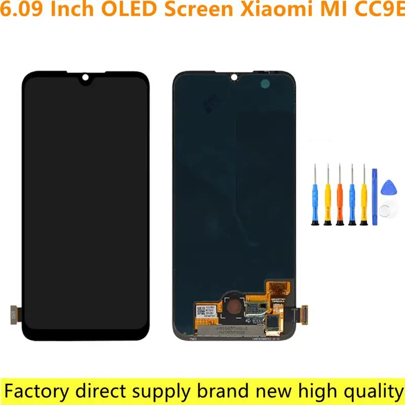 

Новый OLED-экран 6,09 дюйма без рамки, ЖК-дисплей, сенсорный экран, дигитайзер для Xiaomi MI CC9E, запасные части