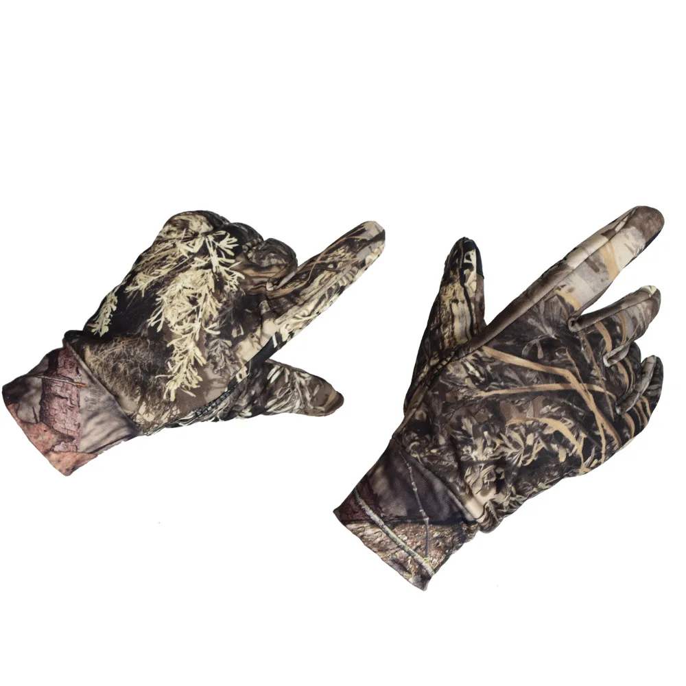 

Hunting Gloves Full Finger Outdoor Touch Screen Bionic Full Reed Camouflage Gloves Anti-slip Fishing Shooting Gloves Elastic