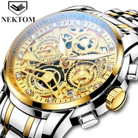 2021 casual men watch luxury stainless steel business golden men wristwatch waterproof chronograph gift for men relogio masculio