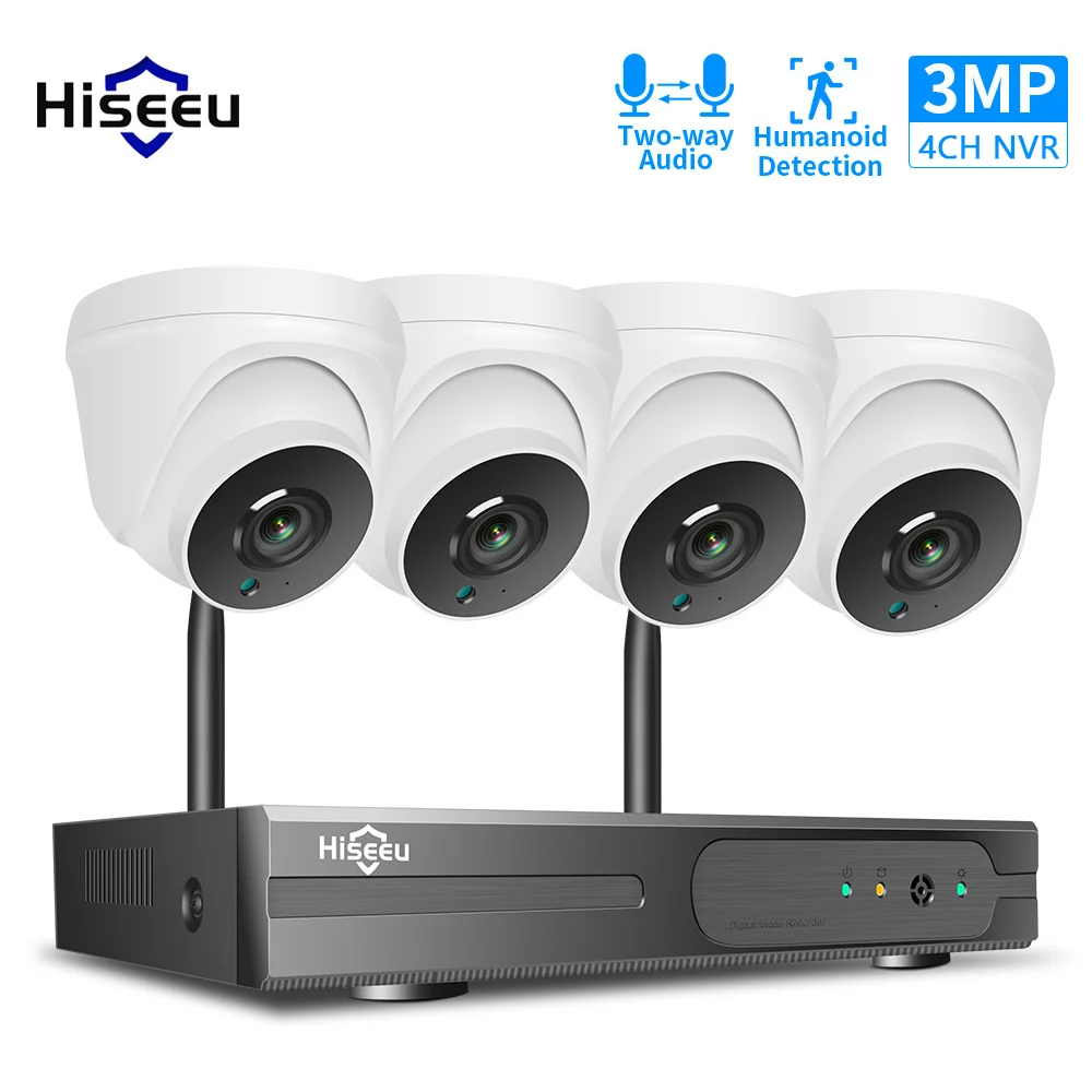

4CH CCTV Camera Security System Kit Audio Outdoor 3MP IP Camera H.265 P2P Video Surveillance DVR Set