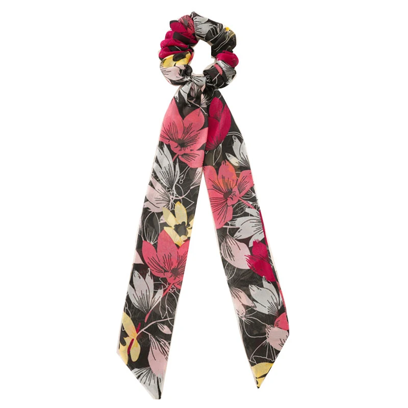 Резинки для волос с цветочным принтом длинные стримеры держатель конского