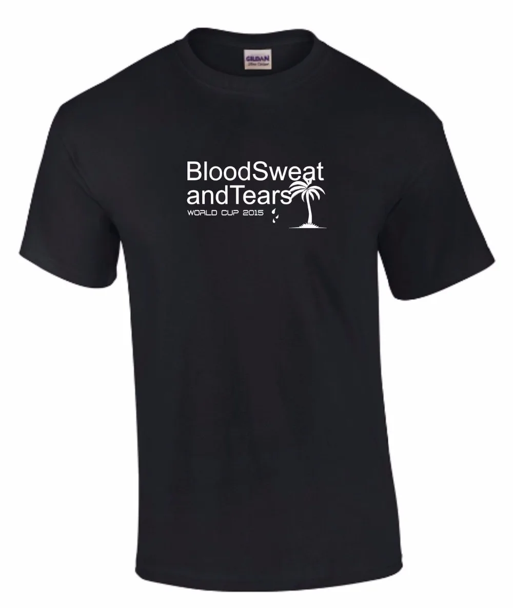 

2019 Summer T Shirt O-Neck Fashion Casual High Quality Blood Sweat And Tears Fiji 2015 Mens Rugbyer short sleeve tee shirts