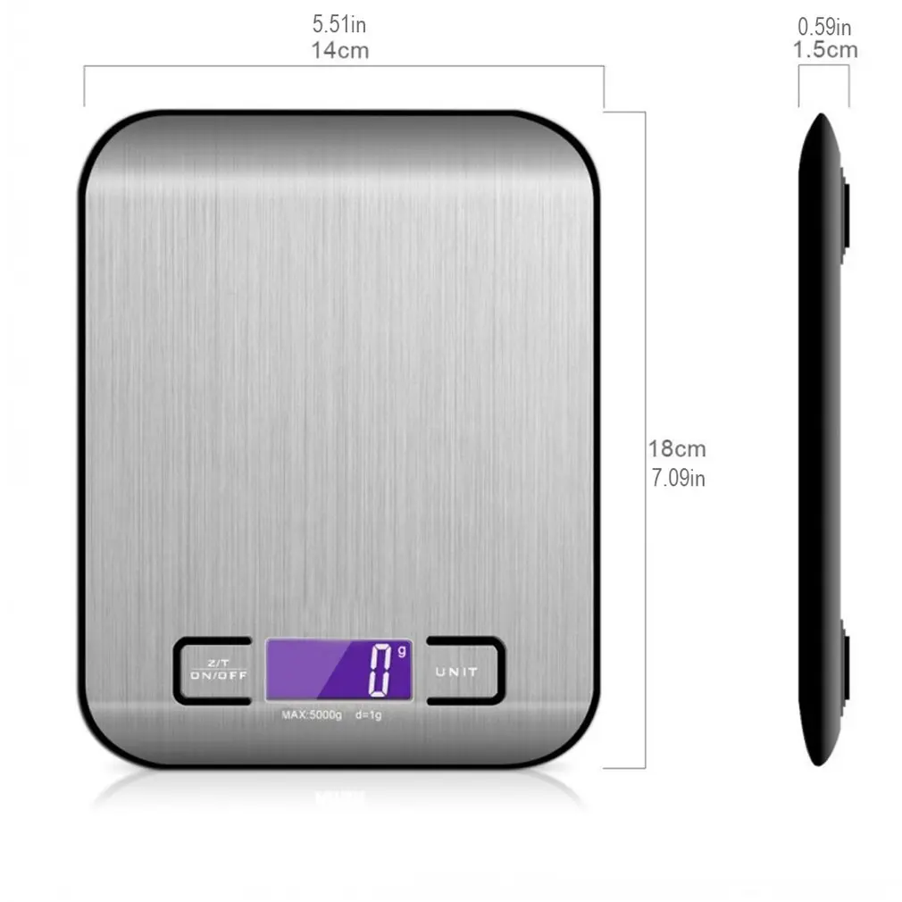 

Stainless Steel Kitchen Scale Electronic Weighing 5Kg 10Kg Household Kitchen Scale Food Mini Gram Scale Jewelry Said
