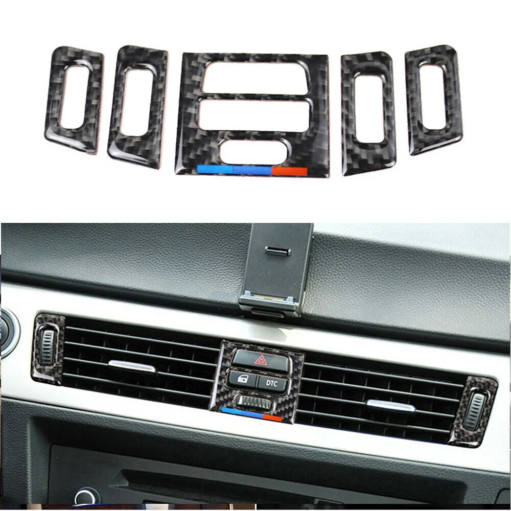 Для BMW E90 E92 E93 2005 2012 углеродное волокно вентиляционное отверстие приборной панели