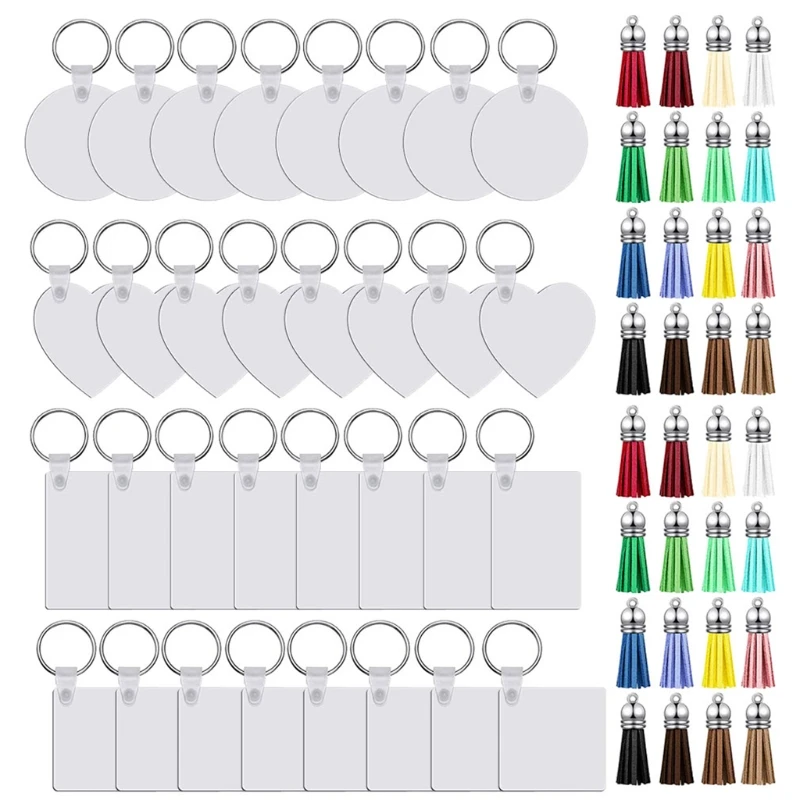 

U90E 32Pcs Sublimation Blank Transfer Keychain with 32Pcs Sublimation Blank Keychain