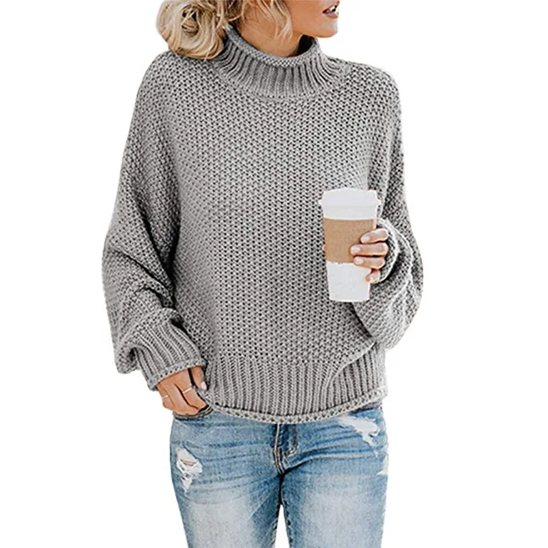 

Autumn Winter 2020 Sweater Women New Casual Plus Size Turtleneck Knitwear Female Oversized Knitted Pullover Clothes Streetwear