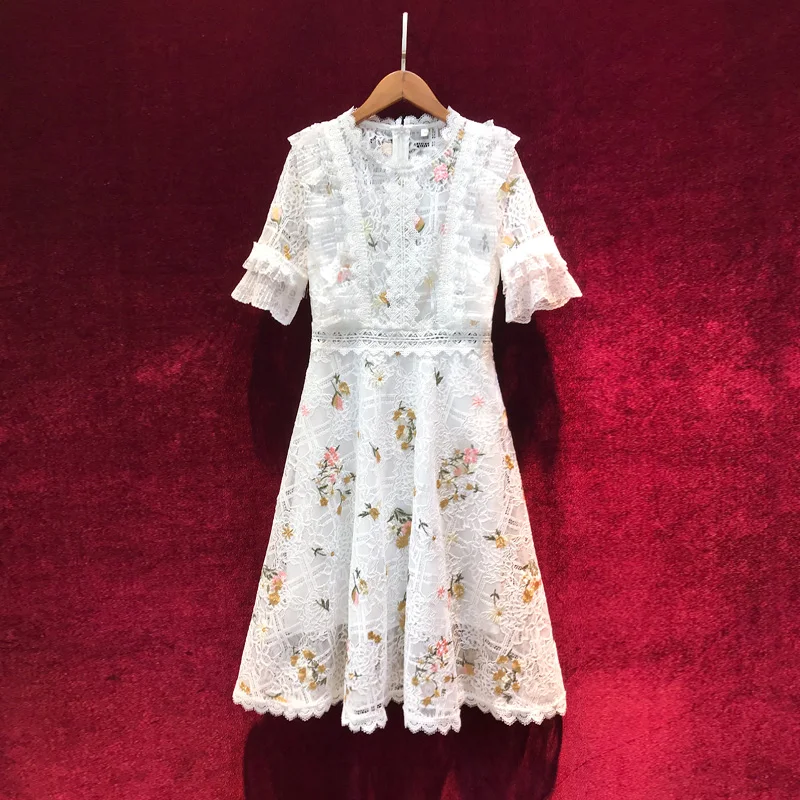 

dress New very elegant fairy French aristocratic temperament heavy web celebrity embroidered lace dress western style