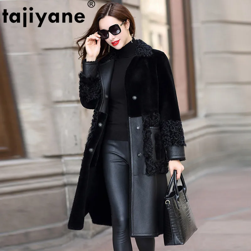 Пальто из натуральной овечьей кожи осенне зимнее пальто женская одежда