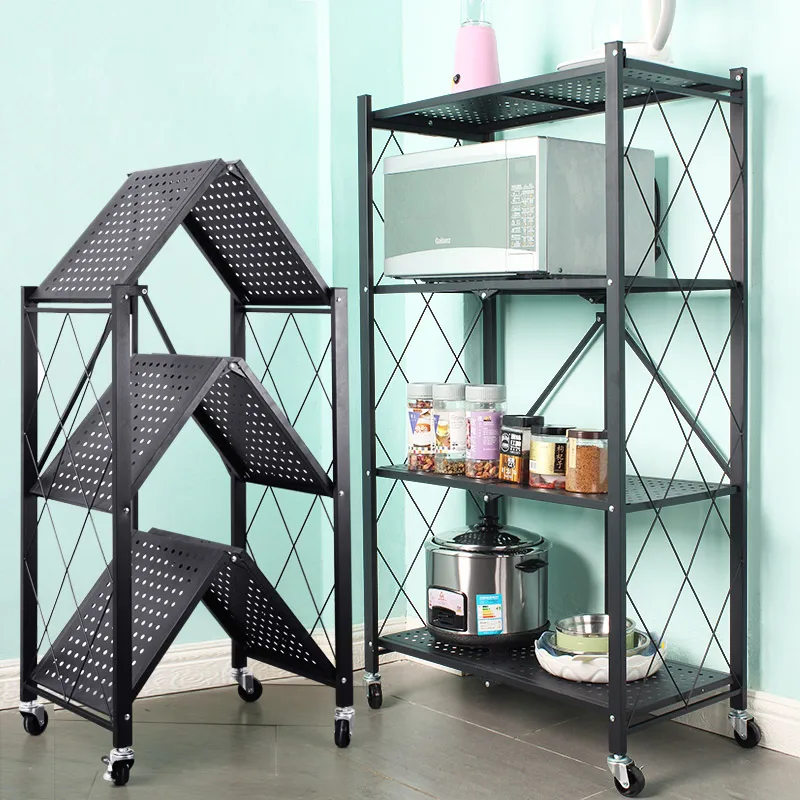 

foldable metal rack kitchen storage shelf home free Installation storage shelf
