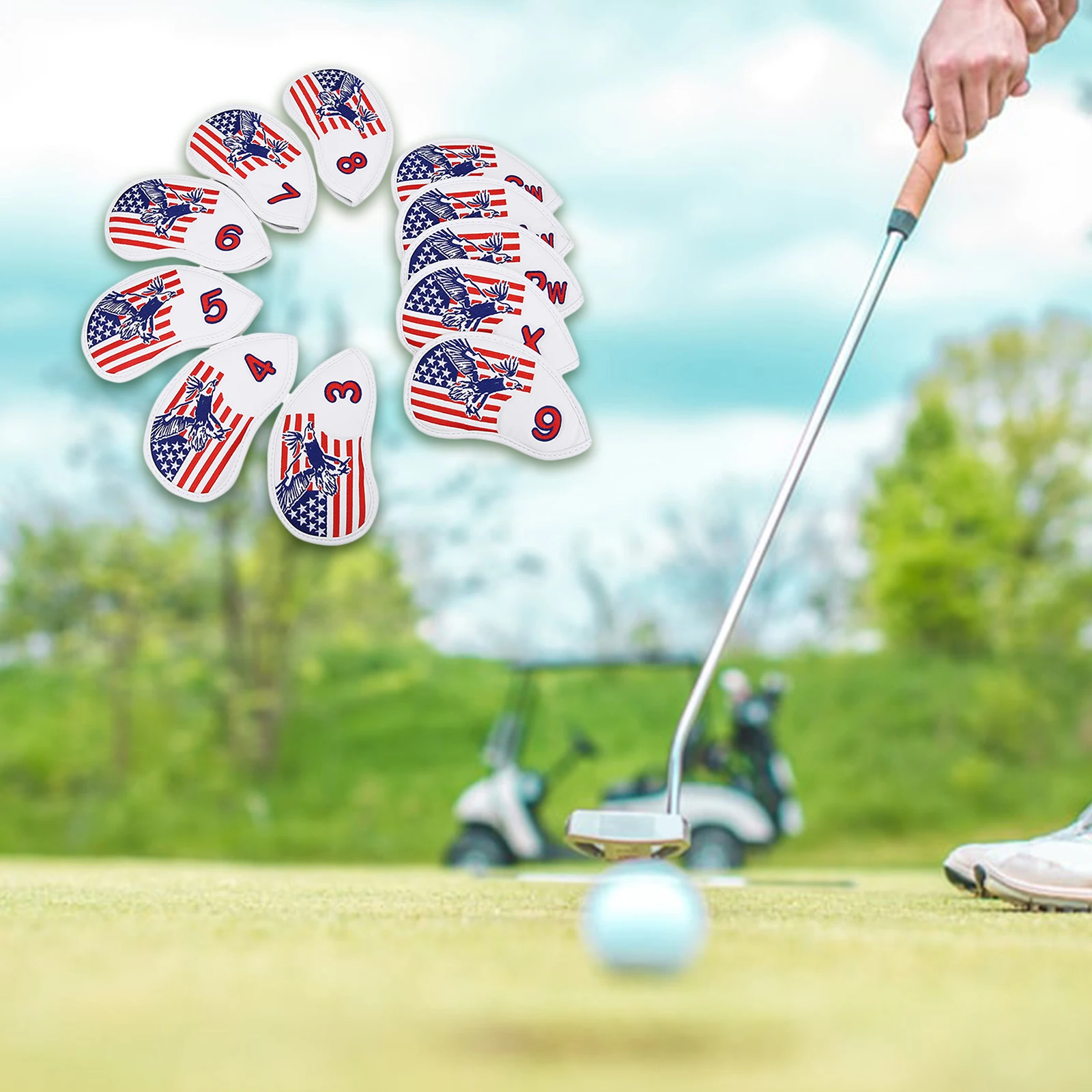 

11 Pieces Waterproof Golf Iron Head Covers Women Men Number Printing Headcovers Non Slip Sleeve Protector Fits All Driver Clubs