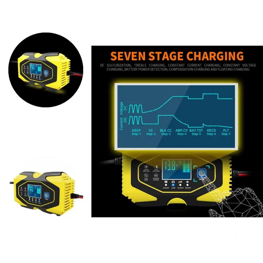 Car Battery Charger 7-stage Charging Wide Applications Winter Summer Mode Battery Charger for Battery