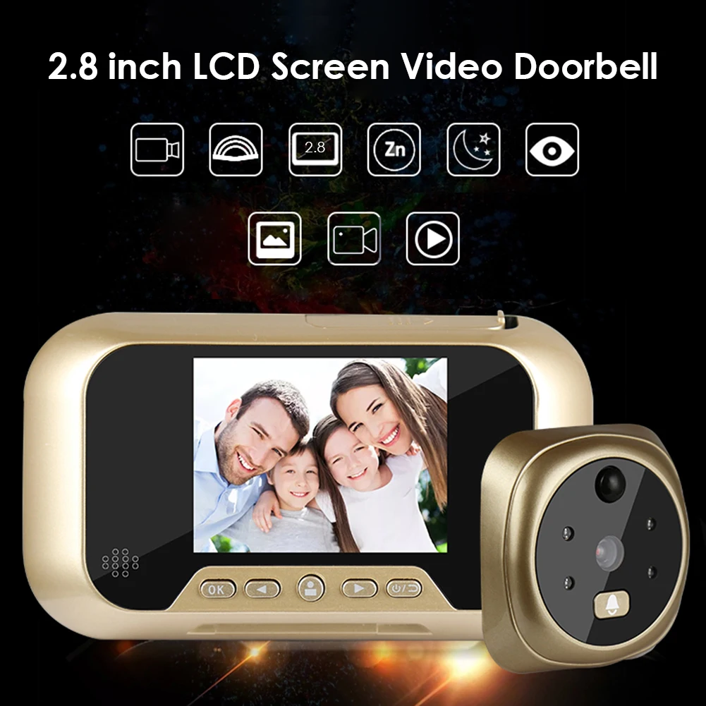 

2.8 inch LCD Screen Digital Doorbell 1MPPeepholeDoorCameraViewer Door Bell Smart IP WIFI Doorbell Video Intercom