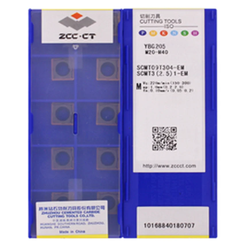 

ZCC.CT SCMT09T304-EM YBG205/SCMT09T308-EM YBG205/SCMT09T304-EM YBG202/SCMT09T308-EM YBG202 карбидные вставки с ЧПУ 10 шт./кор.