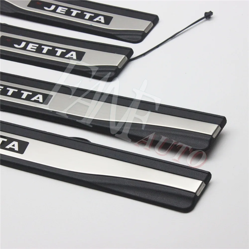 Стайлинг автомобиля светодиодная Накладка на порог из нержавеющей стали